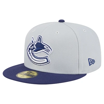 Men's New Era  Gray/Navy Vancouver Canucks Colorpack Two-Tone 59FIFTY Fitted Hat