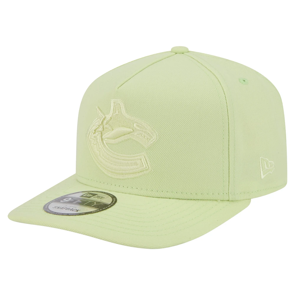Casquette ajustable 9FIFTY ton sur ton en forme de A des Canucks de Vancouver de New Era pour homme, vert clair