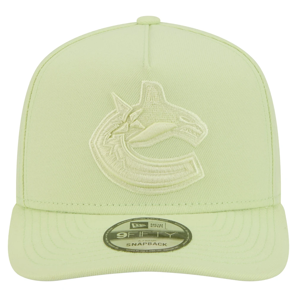 Casquette ajustable 9FIFTY ton sur ton en forme de A des Canucks de Vancouver de New Era pour homme, vert clair
