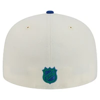 Casquette ajustée bicolore chromée 59FIFTY blanche des Vancouver Canucks de New Era pour homme