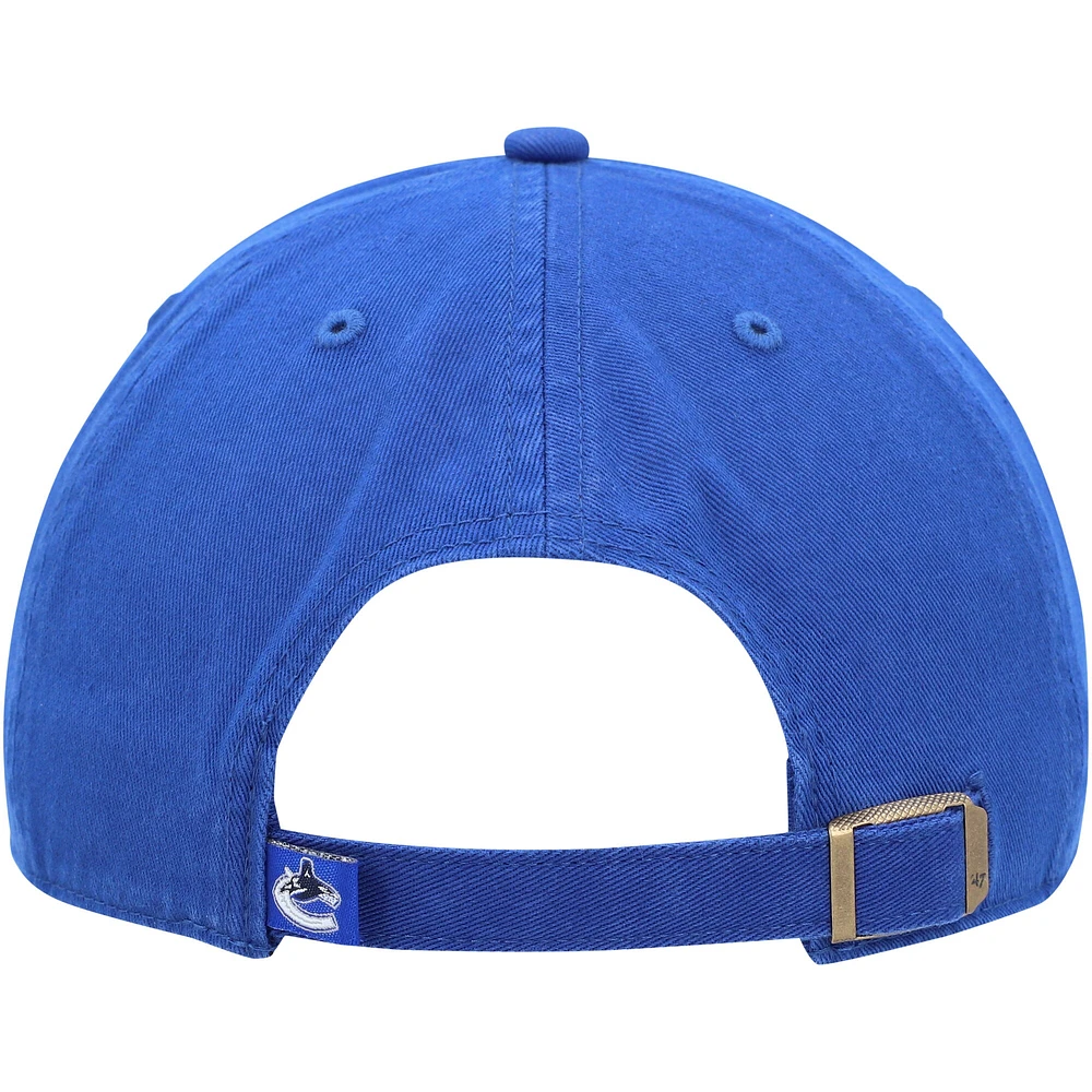 Casquette ajustable '47 Blue Vancouver Canucks Team Clean Up pour hommes