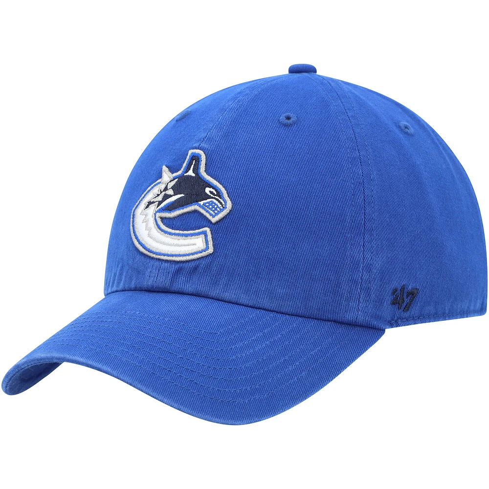 Casquette ajustable '47 Blue Vancouver Canucks Team Clean Up pour hommes