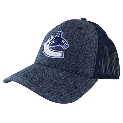 Men's American Needle Heather Navy Vancouver Canucks Flex Hat
