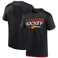 T-shirt authentique Pro Tech Fanatics pour homme, noir, Vancouver Canucks
