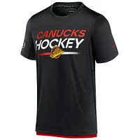 T-shirt authentique Pro Tech Fanatics pour homme, noir, Vancouver Canucks