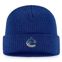 Fanatics Blue Vancouver Canucks Repêchage 2022 de la LNH pour hommes - Bonnet en tricot à revers professionnel authentique