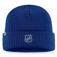 Fanatics Blue Vancouver Canucks Repêchage 2022 de la LNH pour hommes - Bonnet en tricot à revers professionnel authentique