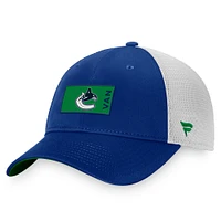 Fanatics Blue Vancouver Canucks 2022 NHL Draft pour hommes - Casquette réglable authentique Pro Rink Trucker