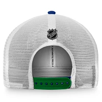 Fanatics Blue Vancouver Canucks 2022 NHL Draft pour hommes - Casquette réglable authentique Pro Rink Trucker