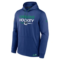 Sweat à capuche en molleton authentique bleu Fanatics des Canucks de Vancouver pour homme