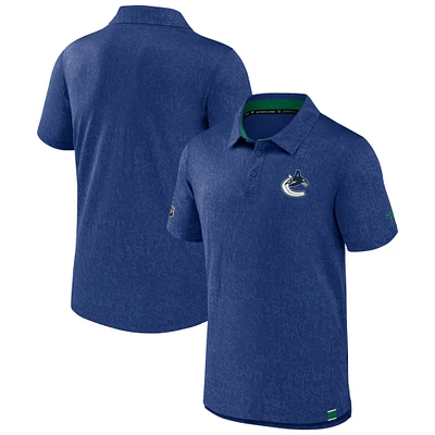 Polo authentique Pro Jacquard Fanatics pour hommes, bleu, Vancouver Canucks