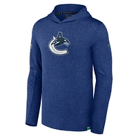Men's Fanatics Blue Vancouver Canucks Authentic Pro Lightweight Pullover Hoodie