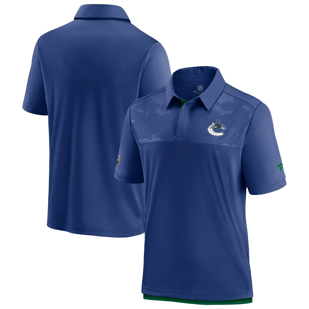 Men's Fanatics Blue Vancouver Canucks Authentic Pro Locker Room - Polo