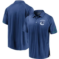 Polo authentique Pro Rinkside Vancouver Canucks de marque Fanatics bleu pour homme