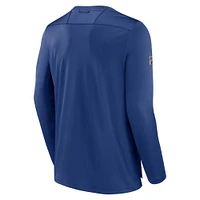 T-shirt à manches longues Authentic Pro Tech bleu pour homme des Vancouver Canucks Fanatics