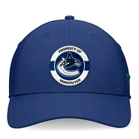 Casquette flexible bleue authentique pour le camp d'entraînement professionnel des Canucks de Vancouver Fanatics hommes