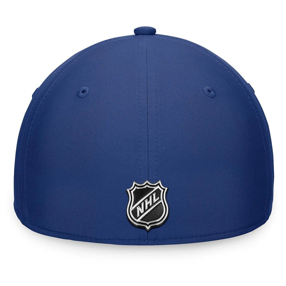 Casquette flexible bleue authentique pour le camp d'entraînement professionnel des Canucks de Vancouver Fanatics hommes