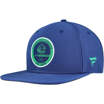 Men's Fanatics Blue Vancouver Canucks Authentic Pro Training Camp Snapback Hat