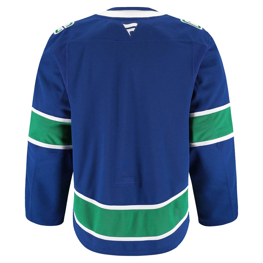 Maillot authentique Pro à domicile bleu Fanatics pour homme des Vancouver Canucks