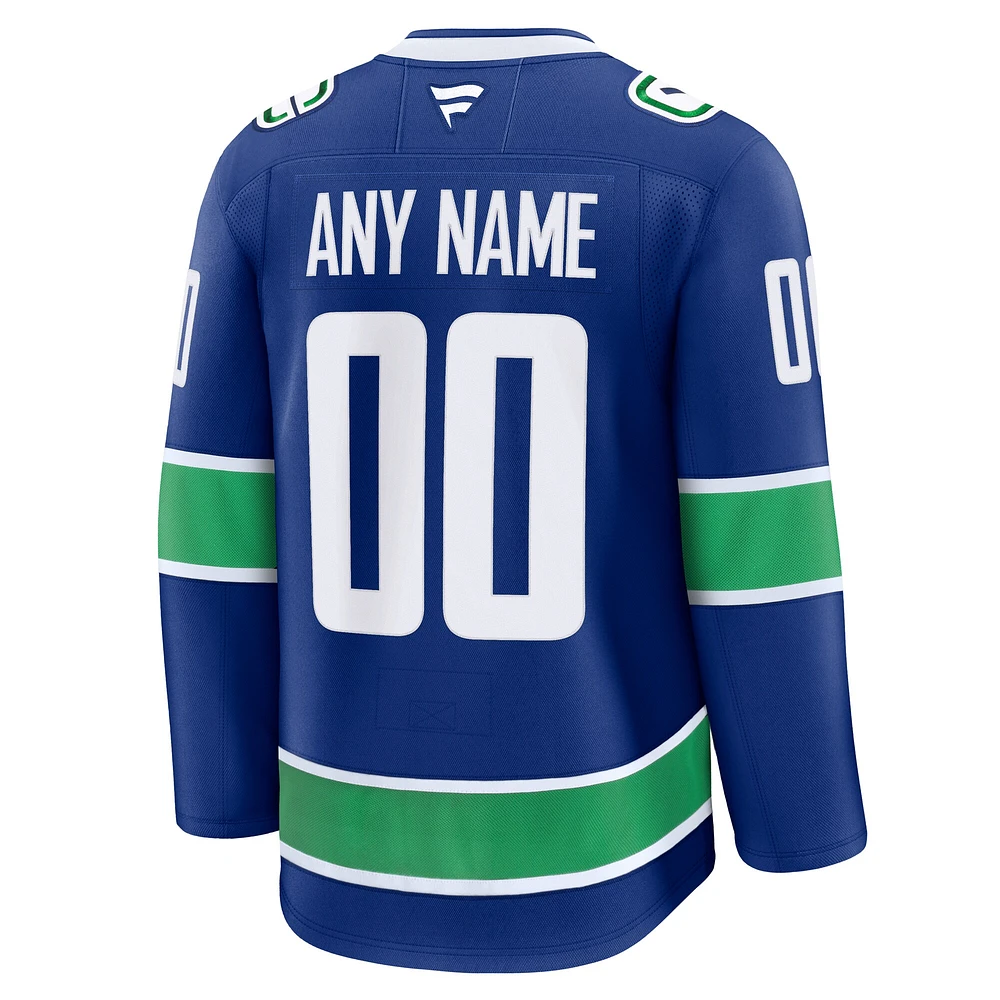 Men's Fanatics Blue Vancouver Canucks Home Premium Custom Jersey