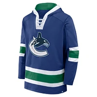 Men's Fanatics  Blue Vancouver Canucks Inside Line Fleece Pullover Hoodie