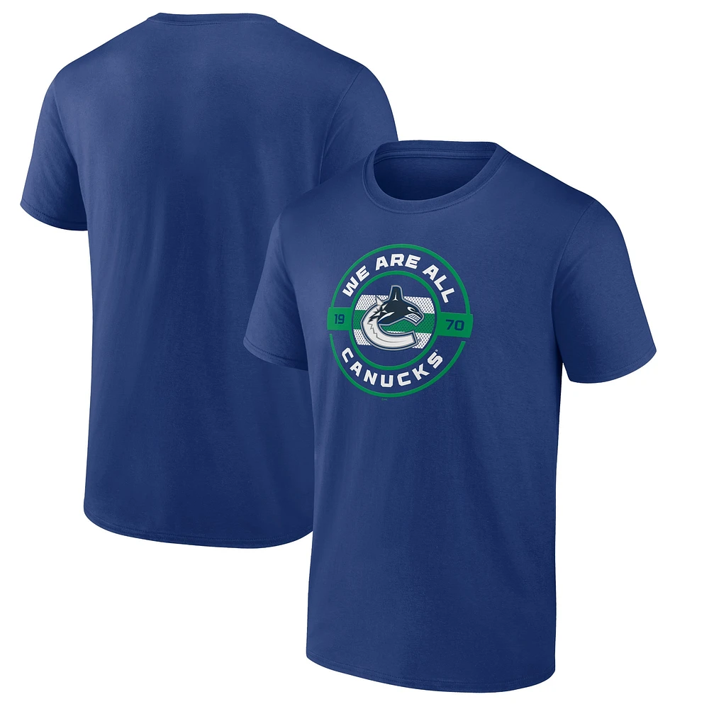 T-shirt local Fanatics bleu pour hommes des Canucks de Vancouver