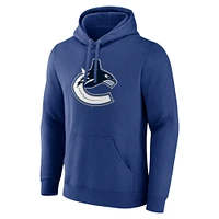 Men's Fanatics Blue Vancouver Canucks Primary Logo Pullover - Hoodie