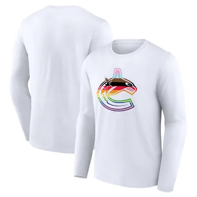 Vancouver Canucks Fanatics Branded Team Pride Logo Long Sleeve T-Shirt - White