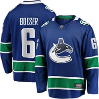 Fanatics pour hommes de marque Brock Boeser Bleu Vancouver Canucks Domicile - Maillot joueur échappé