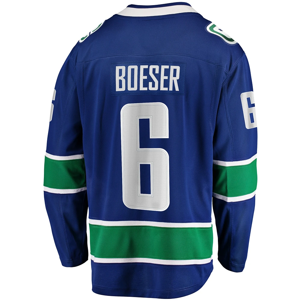 Men's Fanatics Brock Boeser Blue Vancouver Canucks Home - Breakaway Player Jersey