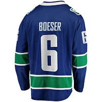 Fanatics pour hommes de marque Brock Boeser Bleu Vancouver Canucks Domicile - Maillot joueur échappé