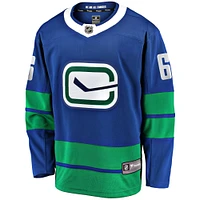 Maillot de joueur première division des Vancouver Canucks Brock Boeser bleu pour hommes Fanatics