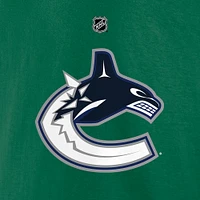Men's Fanatics Brock Boeser Green Vancouver Canucks Authentic Stack Name & Number T-Shirt