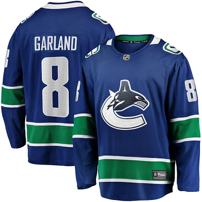 Fanatics pour hommes Conor Garland, joueur échappé à domicile des Canucks de Vancouver, bleu - Maillot