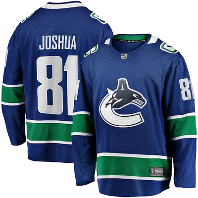 Fanatics pour hommes Dakota Joshua bleu Vancouver Canucks Home Premier Breakaway Player - Maillot