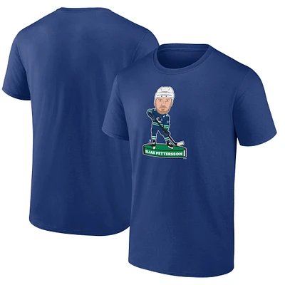 T-shirt à pompon bleu pour hommes Fanatics Elias Pettersson des Canucks de Vancouver