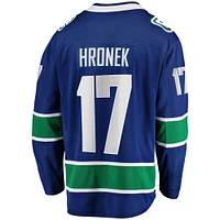 Men's Fanatics Filip Hronek Blue Vancouver Canucks Home Breakaway Jersey