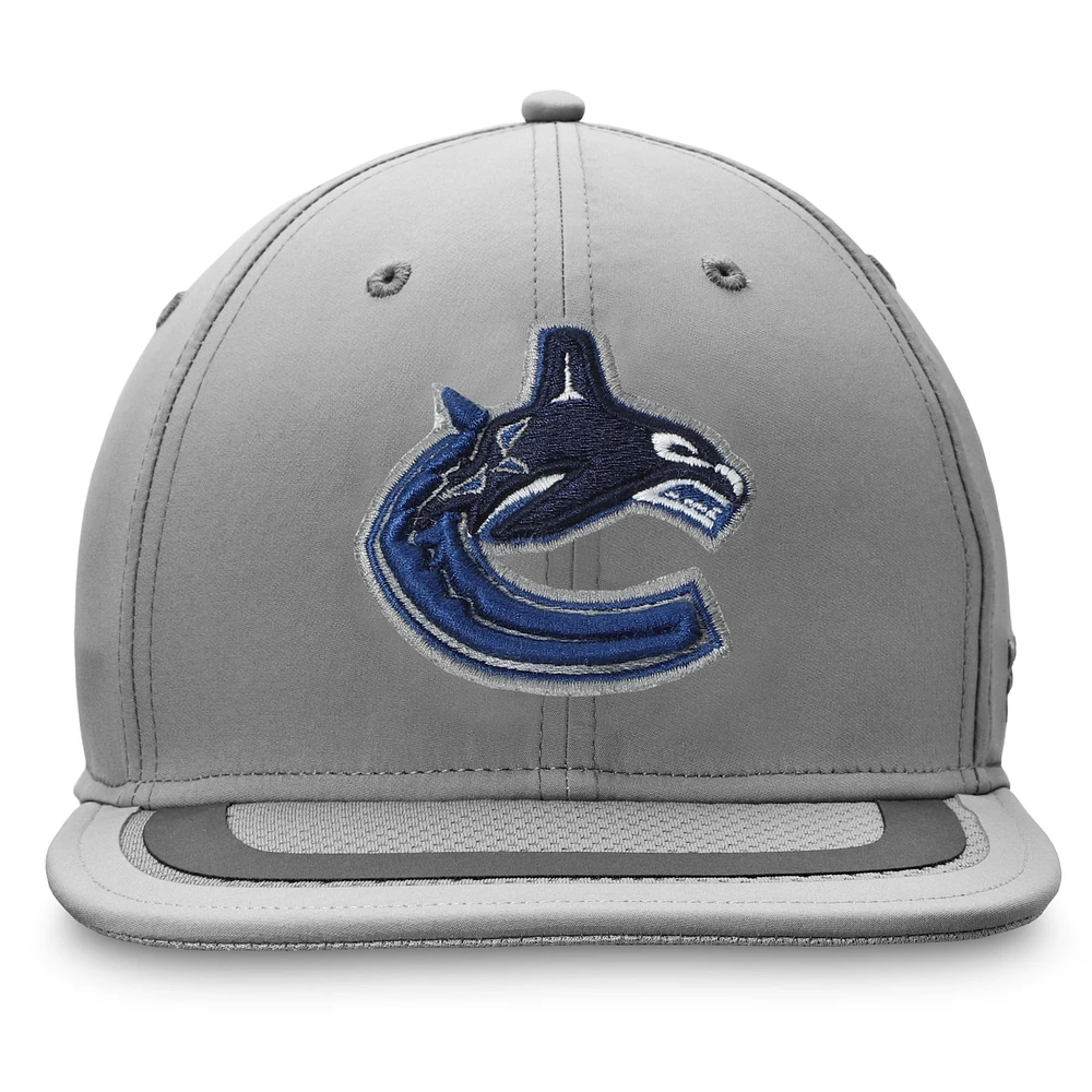 Casquette snapback authentique Pro Home Ice des Canucks de Vancouver pour homme, gris