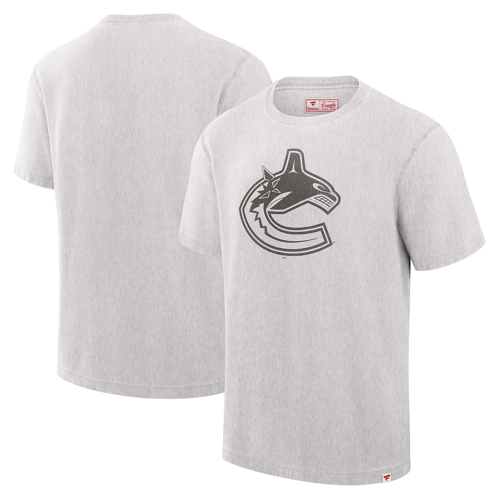 T-shirt gris pour hommes Fanatics Vancouver Canucks fabriqué au Canada