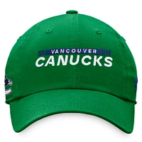 Men's Fanatics Kelly Green Vancouver Canucks 2022 NHL Draft - Authentic Pro Rink Adjustable Hat