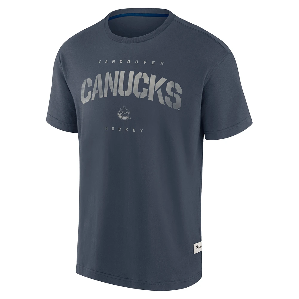 Men's Fanatics Navy Vancouver Canucks Elements Weathered Tonal Future Ground T-Shirt