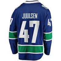 Fanatics pour hommes Noah Juulsen bleu Vancouver Canucks Home Premier Breakaway Player - Maillot