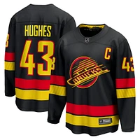 Men's Fanatics Quinn Hughes Black Vancouver Canucks Alternate Premier Breakaway Player Jersey