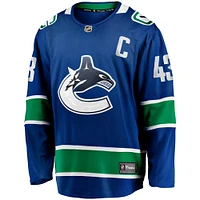 Fanatiques masculins de marque Quinn Hughes Blue Vancouver Canucks Home - Maillot joueur Breakaway