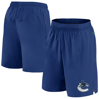 Short authentique Pro Tech Fanatics Royal Vancouver Canucks pour hommes