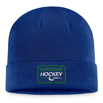 Bonnet en tricot à revers Fanatics Royal Vancouver Canucks pour hommes