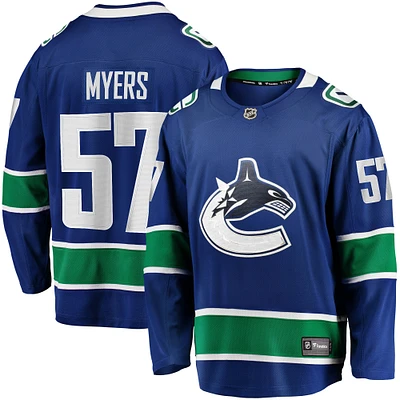 Fanatiques masculins de marque Tyler Myers Blue Vancouver Canucks Home Breakaway - Maillot joueur