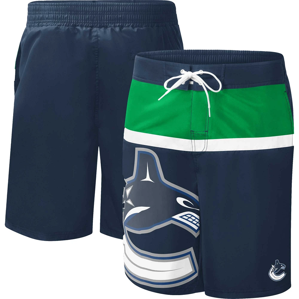 Men's G-III Sports by Carl Banks Navy Vancouver Canucks Sea Wind - Swim Trunks