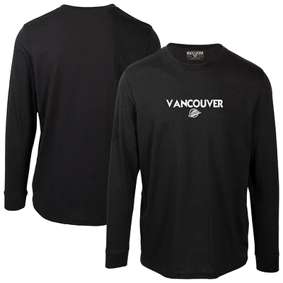Men's Levelwear  Black Vancouver Canucks Oscar City Capsule Long Sleeve T-Shirt