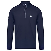 Pull-over bleu à glissière quart de tour Theory Insignia Core Raglan pour homme des Vancouver Canucks Levelwear
